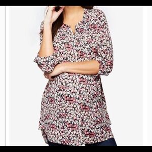 Daniel Rainn Maternity Floral Split Neck Tunic​